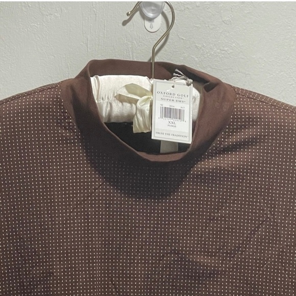 Oxford Golf Super Dry Brown Pullover Mens 2XL Double Jersey - Picture 2 of 6